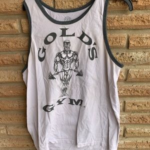 Golds gym tank top white and gray xl vintage